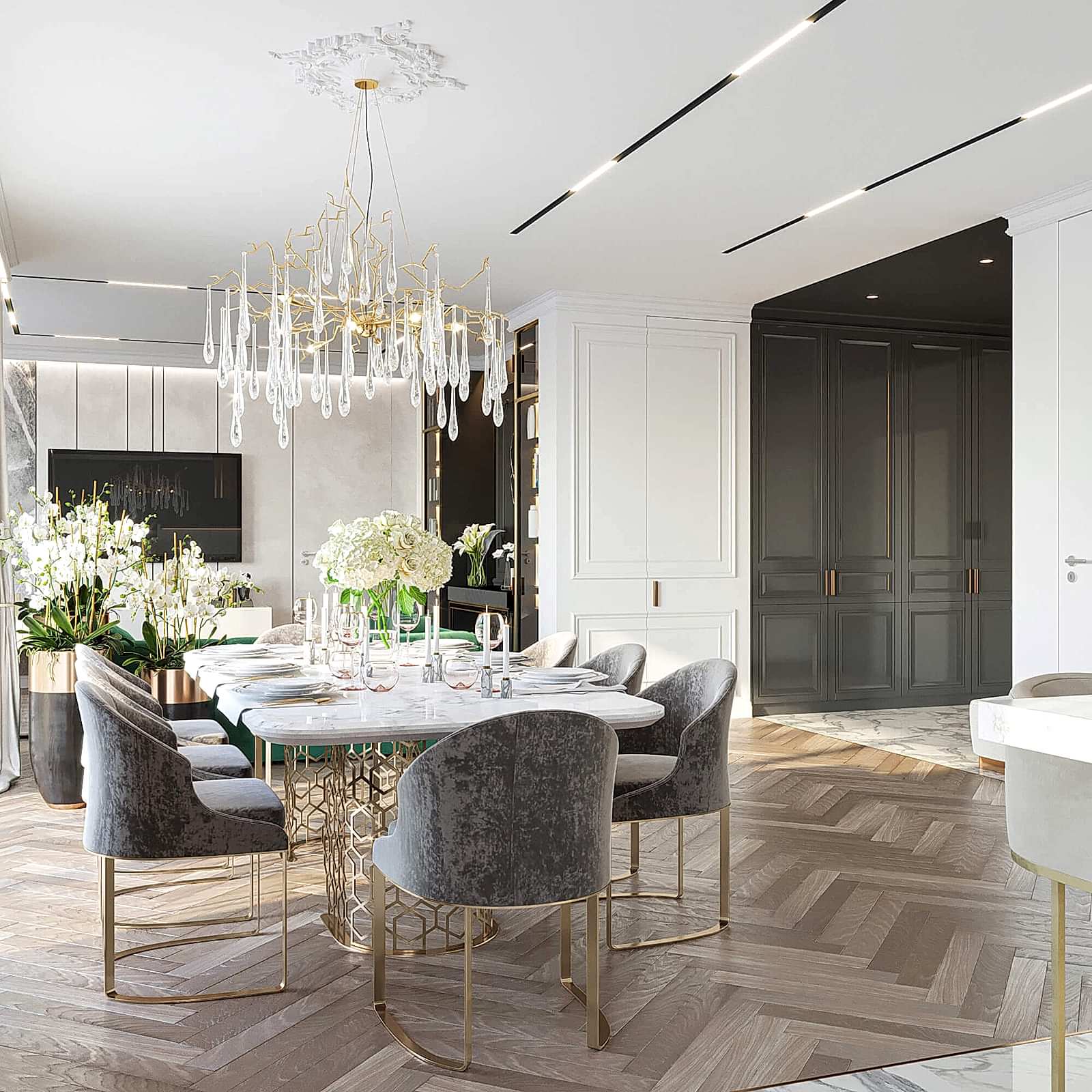 Романтичная кухня-гостиная